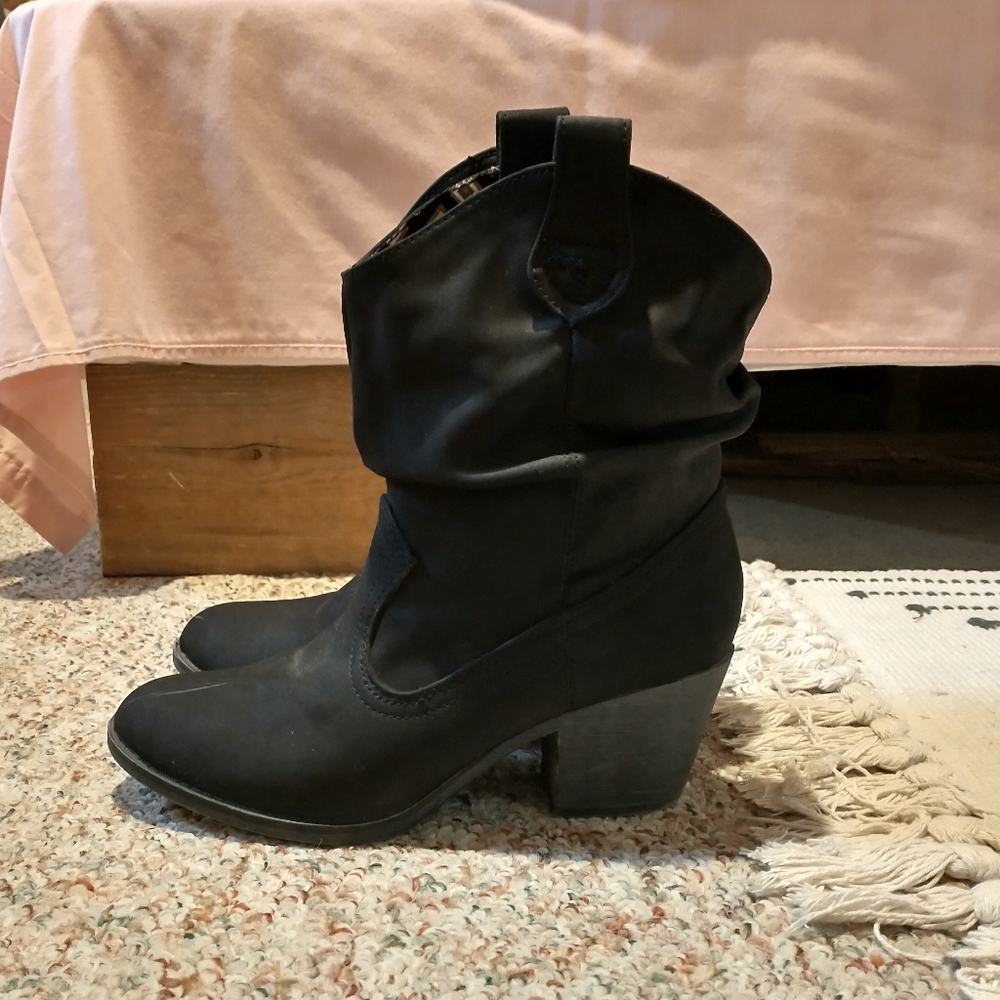 Rocket Dog Black Heeled Boots